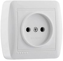 Розетка без заземления накладная Lezard Demet 1-м. белый картинка